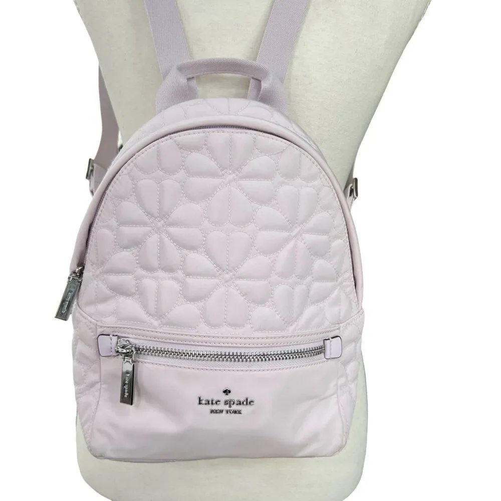 Kate Spade New York Quilted Flower Mini Backpack In Light Pink With Adjustable S